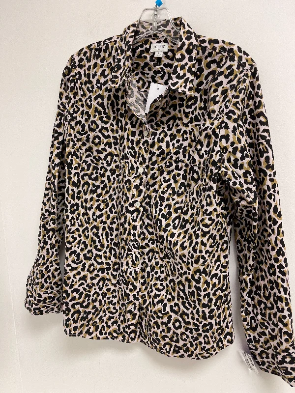 Animal Print Blouse Long Sleeve J. Crew, Size L