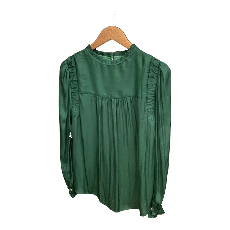 Blouse Long Sleeve By Loft In Green, Size: L