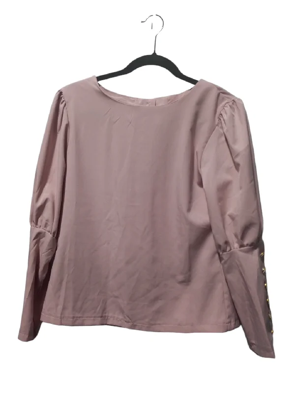 Blouse Long Sleeve By Shein In Pink, Size: S