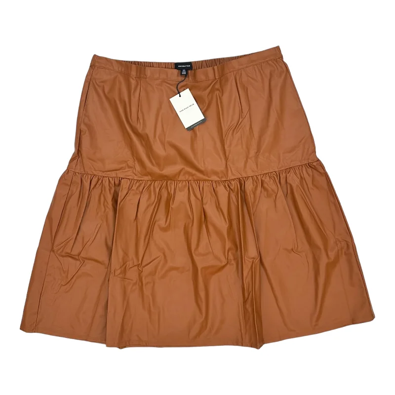 BROWN SKIRT MIDI by WHO WHAT WEAR Size:2X