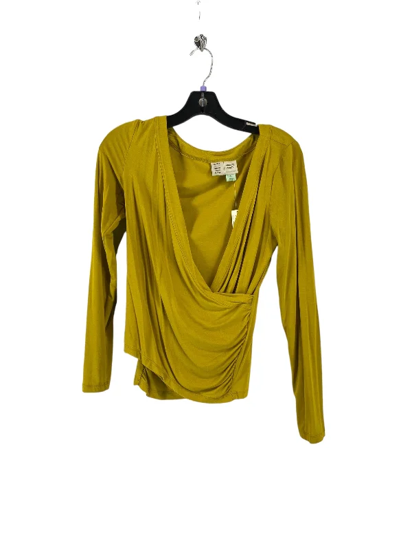 Chartreuse Blouse Long Sleeve Anthropologie, Size Xs