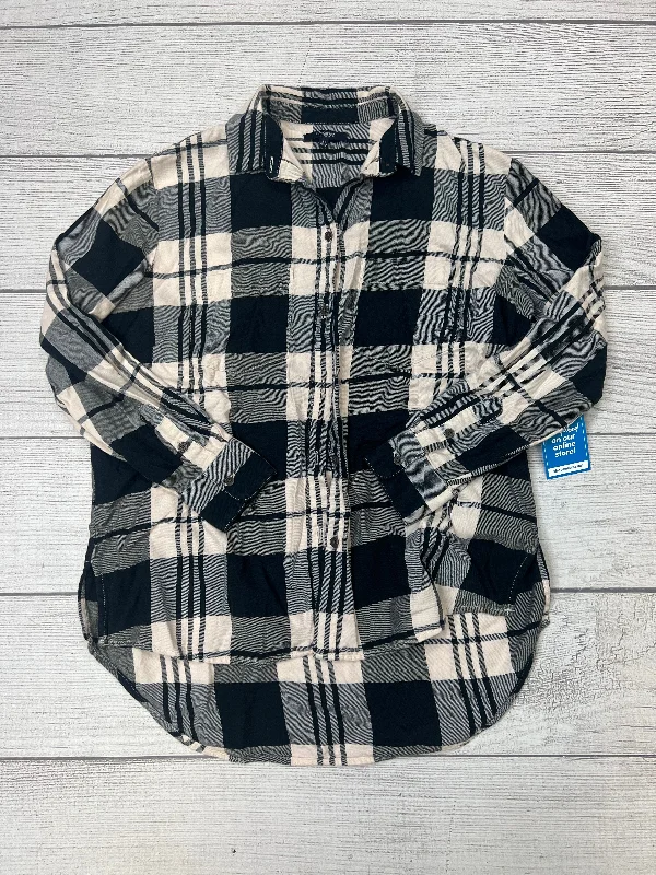 Checked Blouse Long Sleeve Madewell, Size Xs