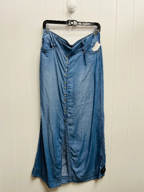 Skirt Maxi By Inc In Blue Denim, Size: M