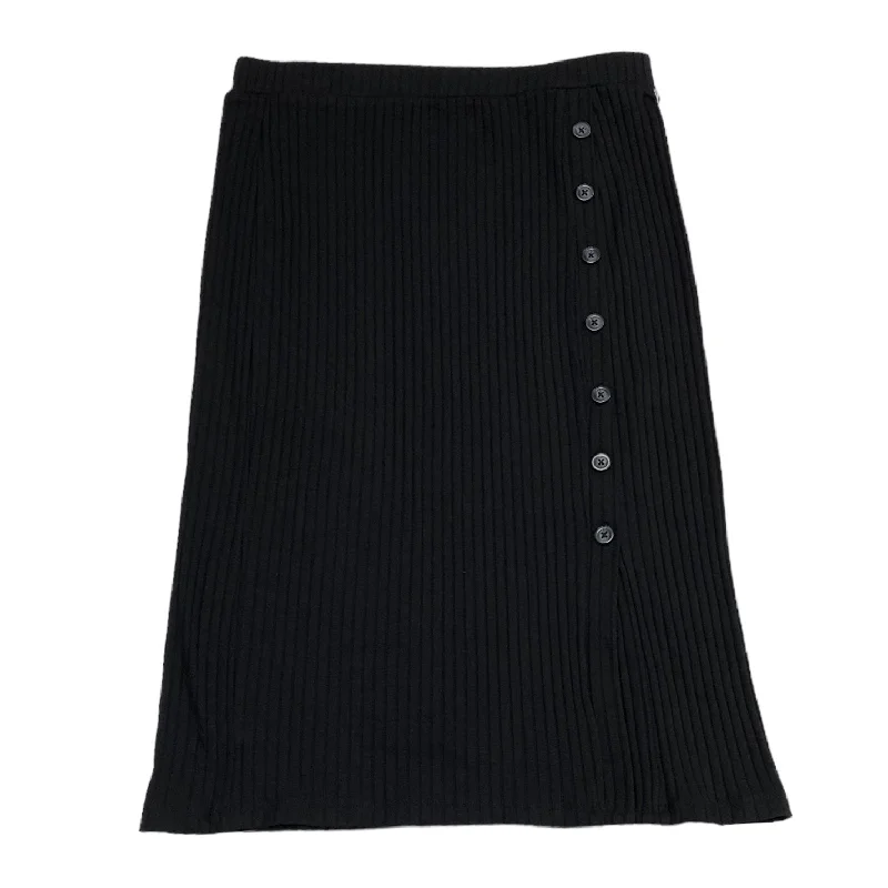 Skirt Midi By Time And Tru In Black, Size: L