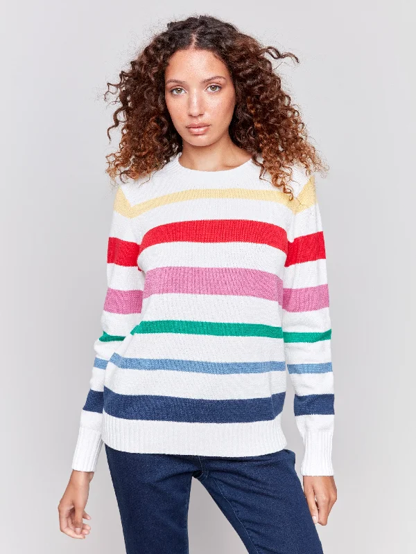 Striped Cotton Sweater - Multicolor