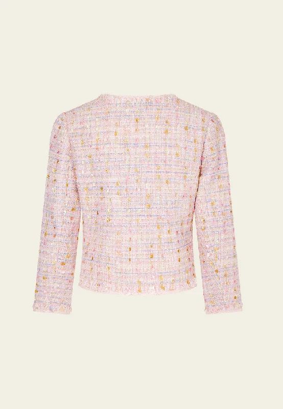 Structured 3D Flowers Sequin-detail Jacket