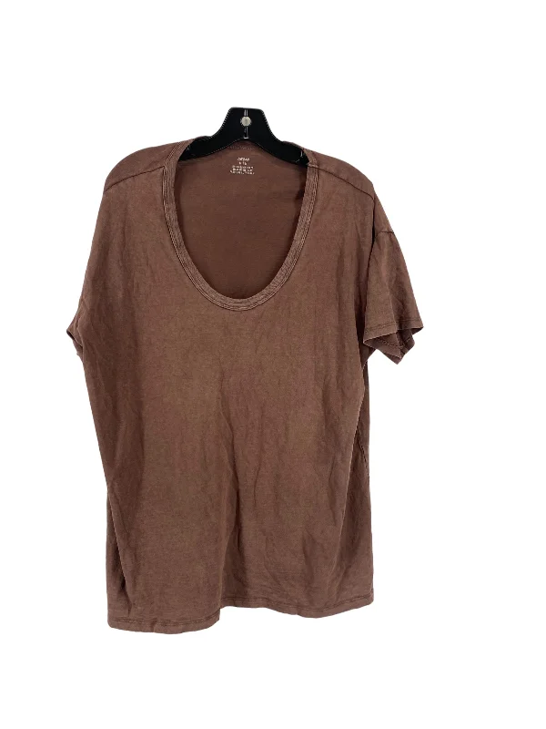 Top Short Sleeve Basic By Aerie In Brown, Size: M