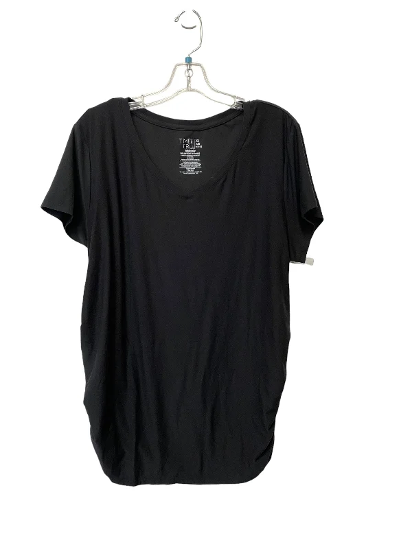 Top Short Sleeve Basic By Time And Tru In Black, Size: Xl