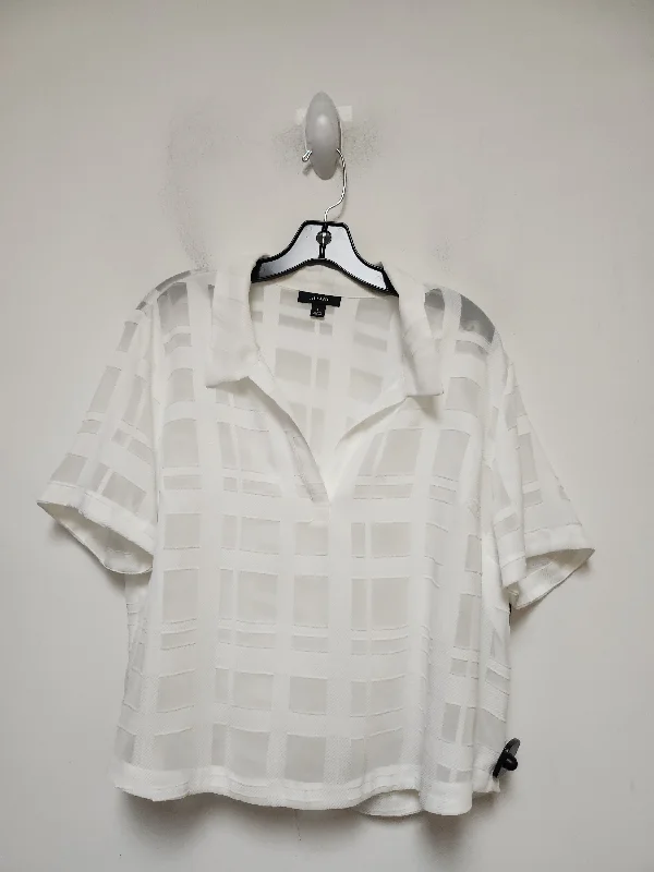 Top Short Sleeve By Alfani In White, Size: L