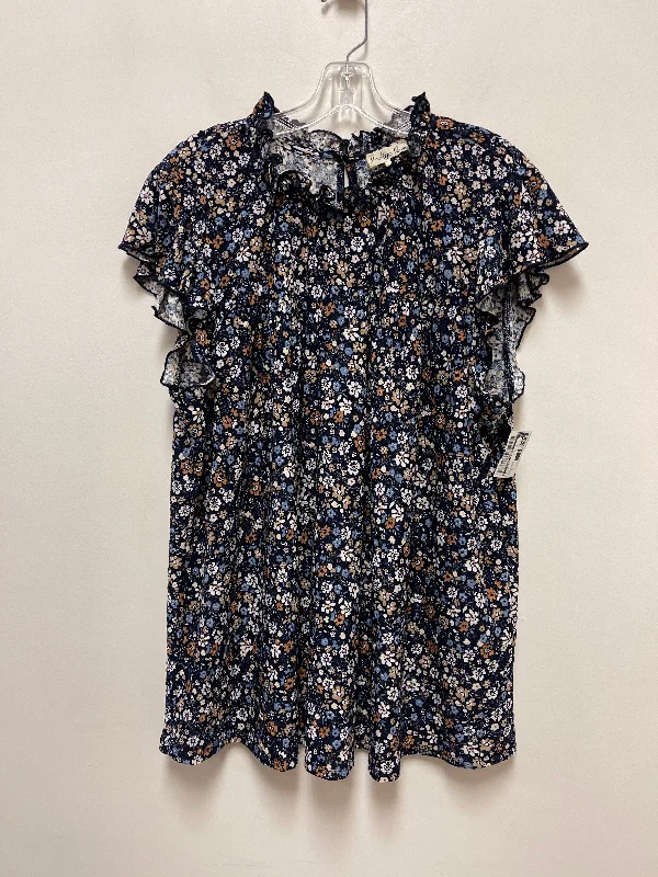 Top Short Sleeve By Clothes Mentor In Navy, Size: 3x