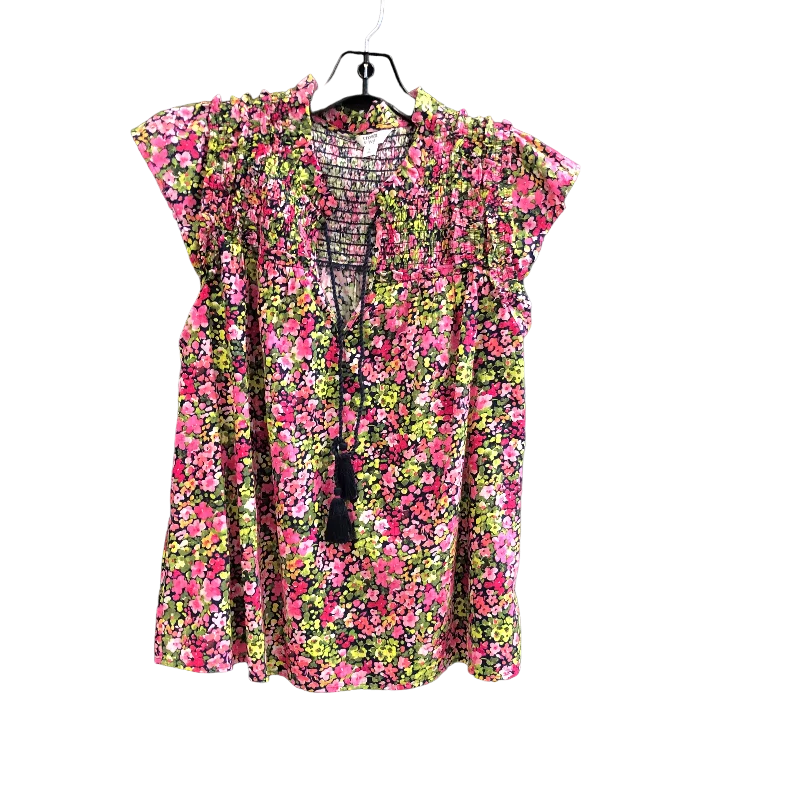 Top Short Sleeve By Crown And Ivy In Floral Print, Size: L