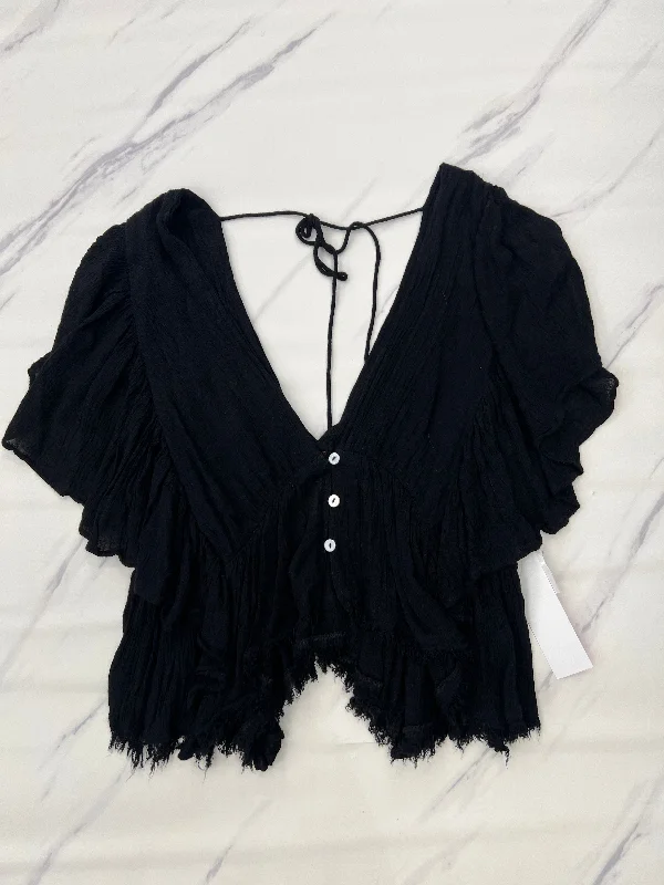 Top Short Sleeve By Free People In Black, Size: S