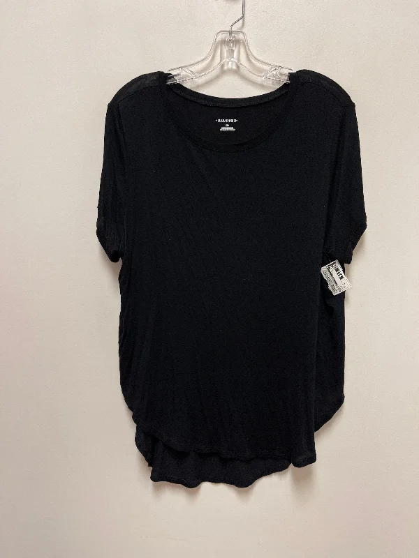 Top Short Sleeve By Halogen In Black, Size: Xl