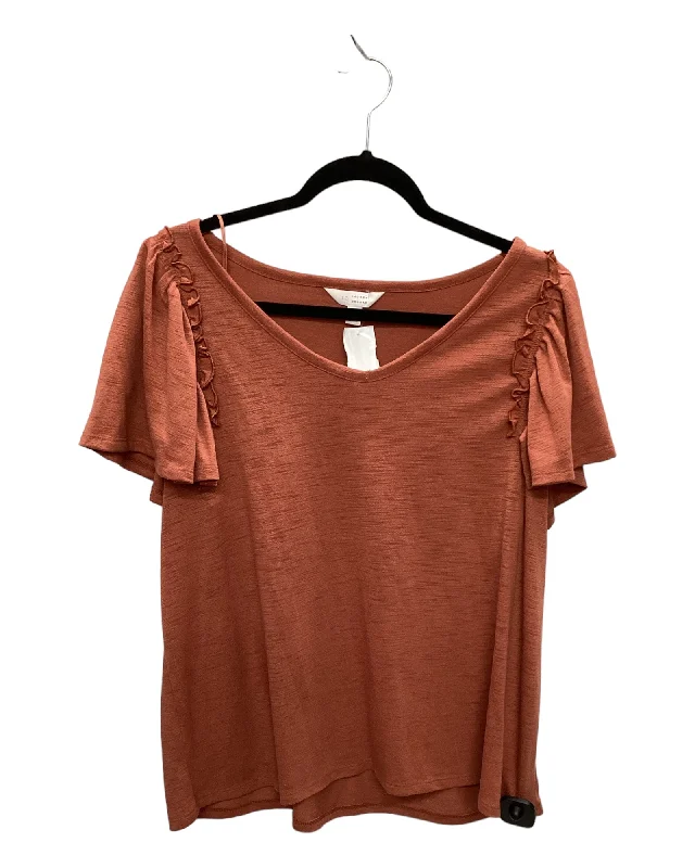 Top Short Sleeve By Lc Lauren Conrad In Red, Size: Xl