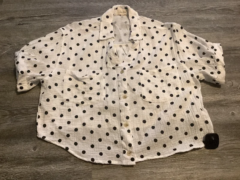 Top Short Sleeve By Love Notes In Polkadot Pattern, Size: L