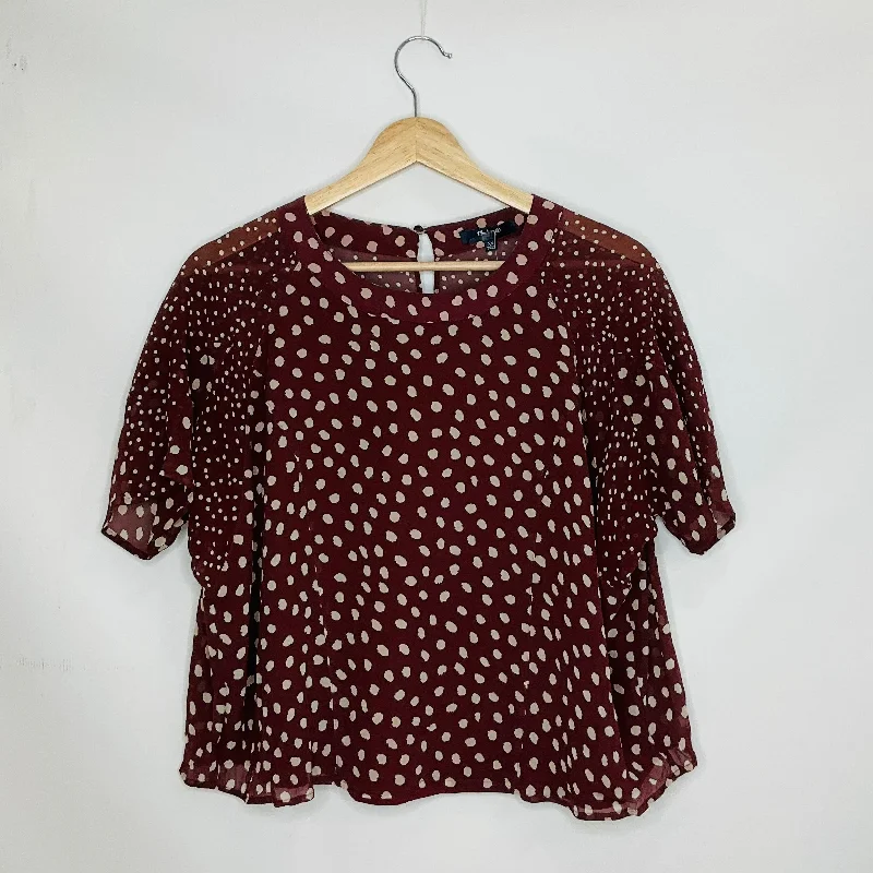 Top Short Sleeve By Madewell In Polkadot Pattern, Size: Xs