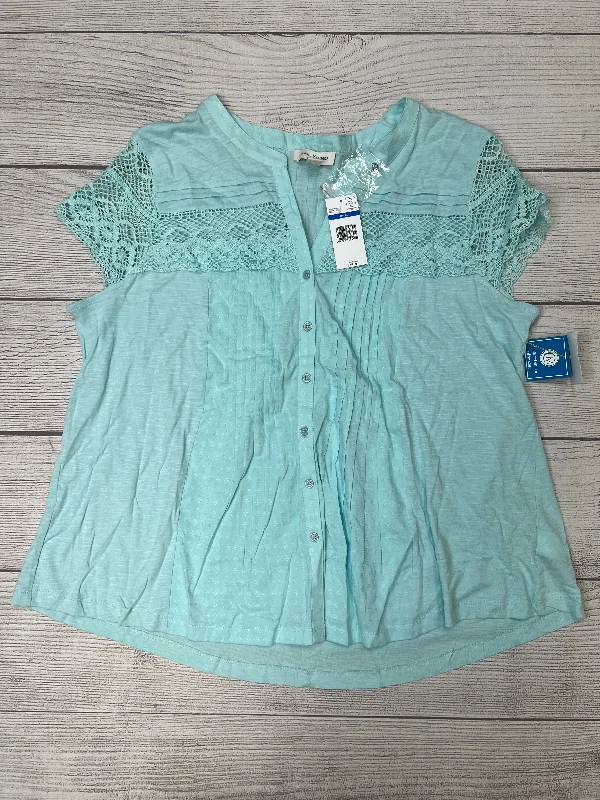 Top Short Sleeve By Vintage America In Aqua, Size: Xl