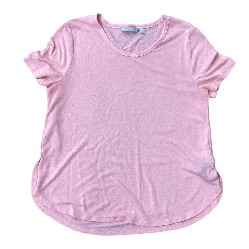 Top Short Sleeve Designer By Athleta In Coral, Size: M