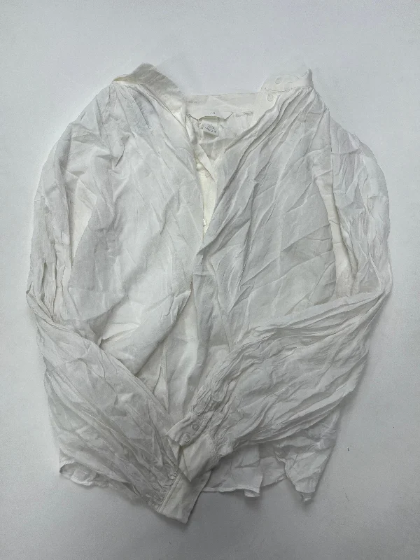 White Blouse Long Sleeve H&m, Size M