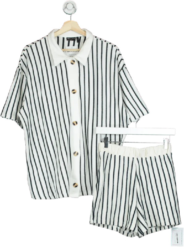 ASOS Design Monochrome Striped Shirt and Shorts Set UK M