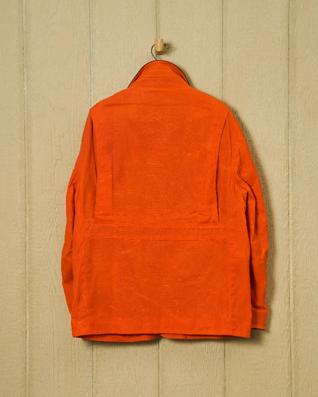 Gamekeeper Jacket in Signal Orange Waxed Canvas