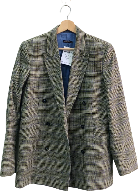 J.McLaughlin Grey Plaid Blazer UK 6