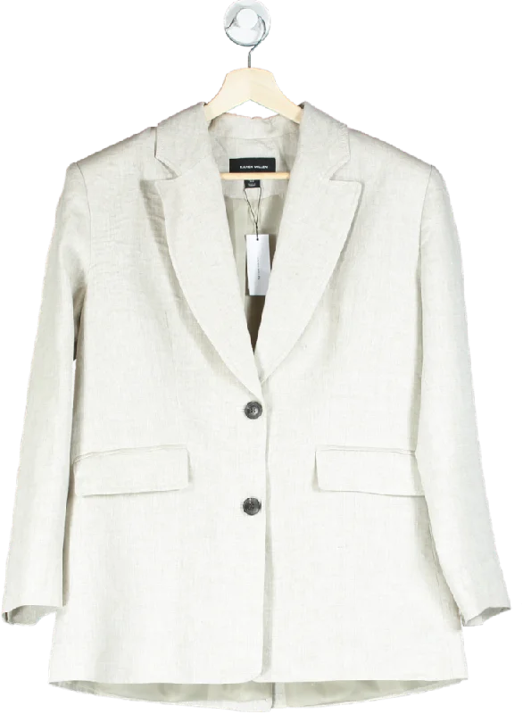 Karen Millen Beige Linen Blazer UK 10