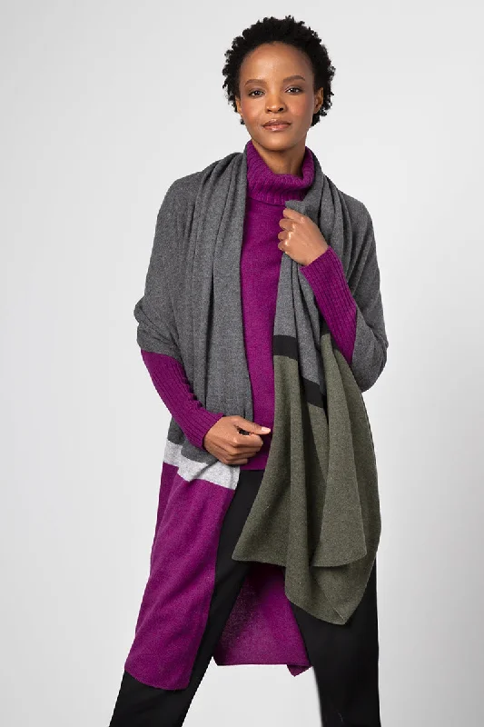 Kinross Cashmere Colorblock Wrap