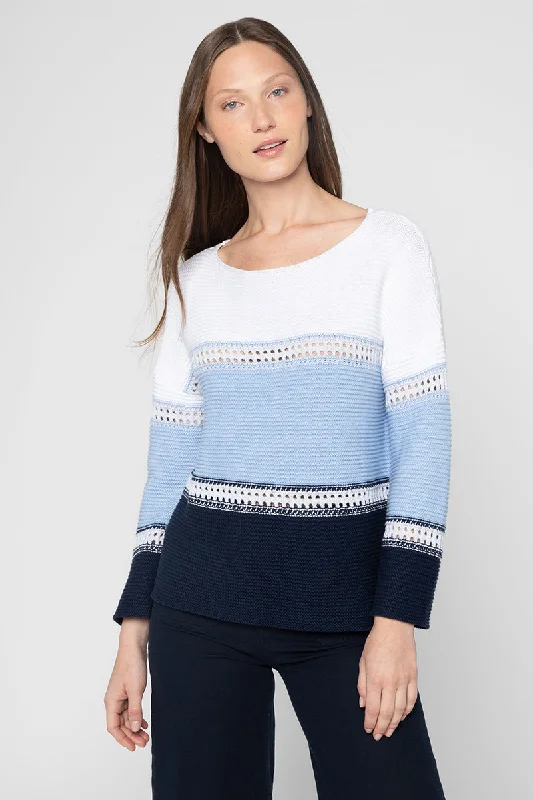 Kinross Cashmere Wide Stripe Boatneck