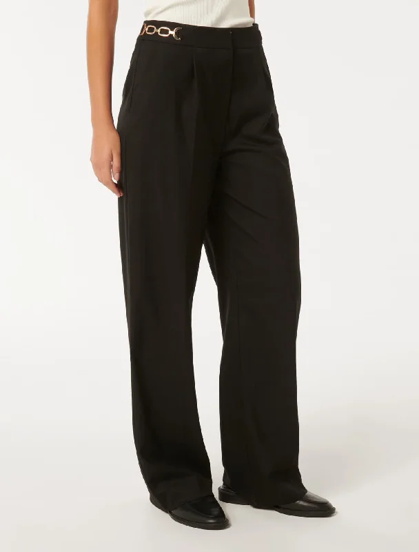 Remi Trim Detail Straight Pants