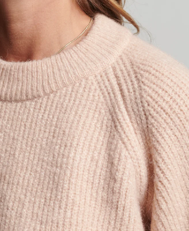 Vintage Essential Rib Crew | Dusty Pink Marle